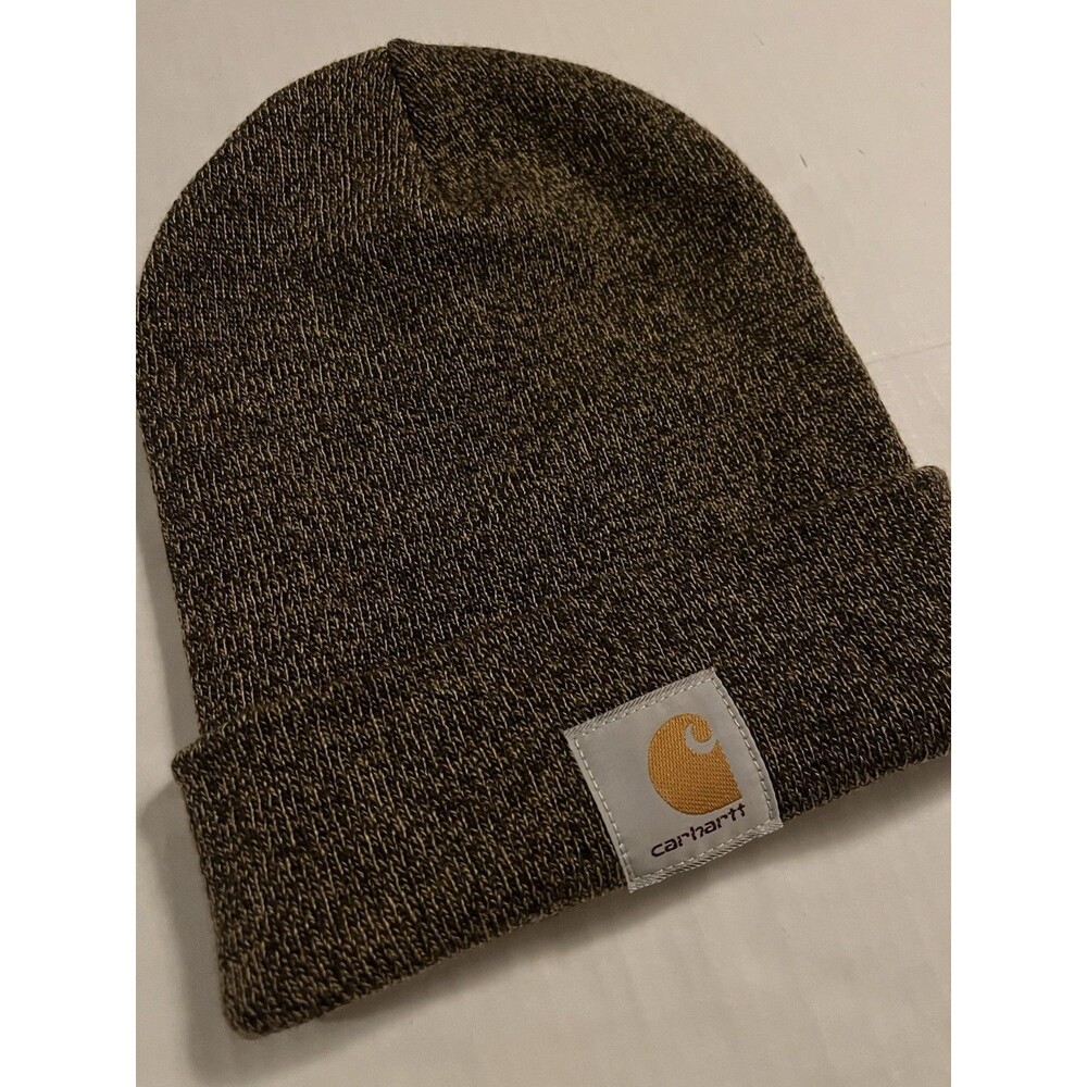 Carhartt Knit Rib Cuffed Beanie Hat Cap Brown Sandstone A18-247 Winter Stretch